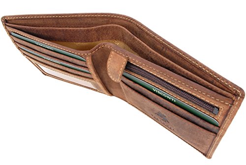 VISCONTI Men's Shield Leather Wallet in Gift Box