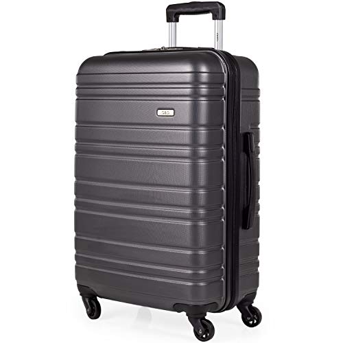 Designer Handbag: Grey 26" Hard Shell Luggage