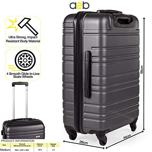 Designer Handbag: Grey 26" Hard Shell Luggage