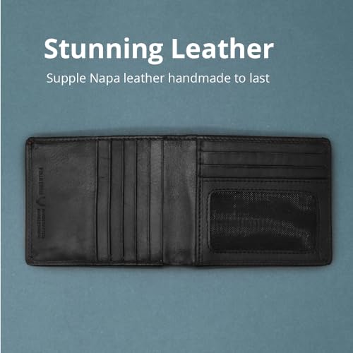 PELLE TORO Slim Men's Wallet: Handmade Napa Leather, RFID