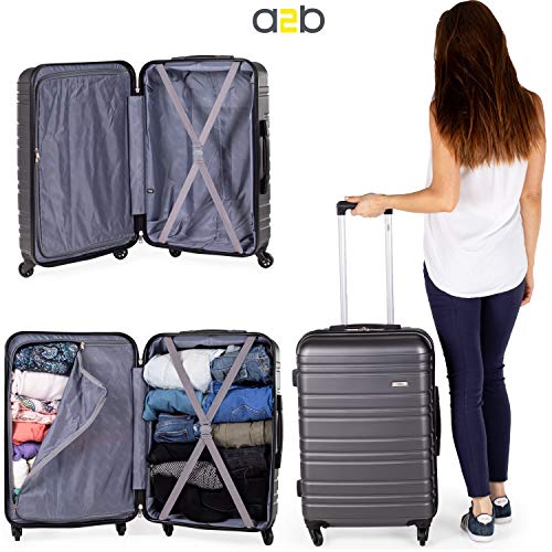 Designer Handbag: Grey 26" Hard Shell Luggage