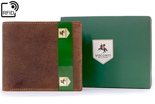 VISCONTI Men's Shield Leather Wallet in Gift Box