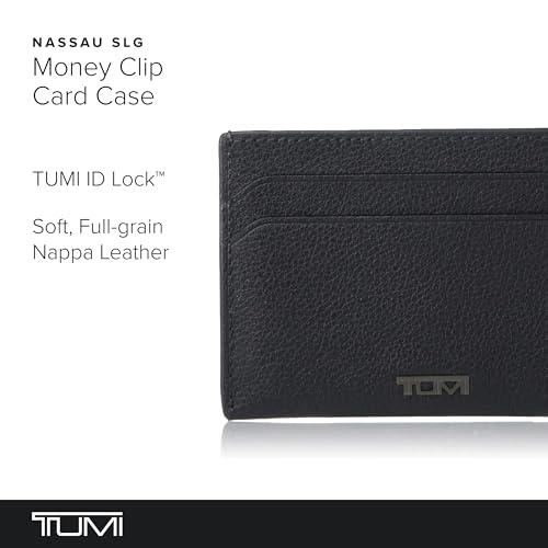 TUMI Black Texture Money Clip Card Case, Rfid