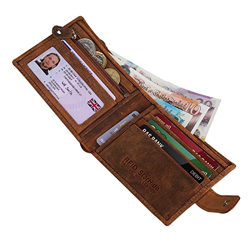 Genuine Leather Men's RFID Blocking Bifold Wallet