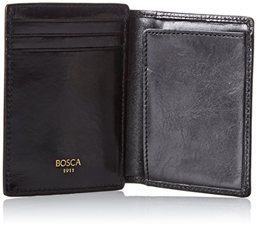 Bosca Old Leather Front Pocket Wallet in Black