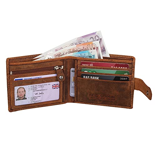 Genuine Leather Men's RFID Blocking Bifold Wallet
