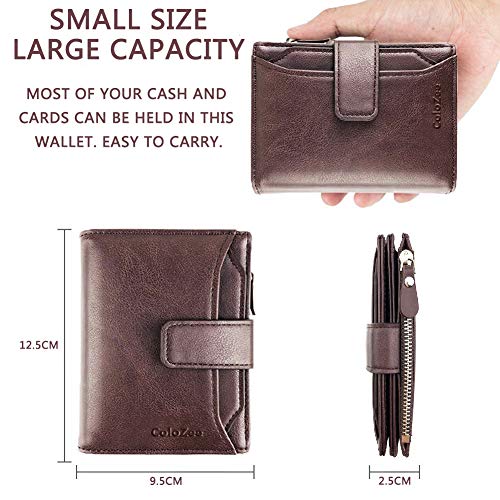 Genuine Leather RFID Blocking Men's Bifold Wallet, Dark Brown