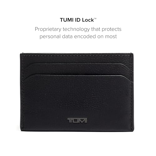 TUMI Black Texture Money Clip Card Case, Rfid