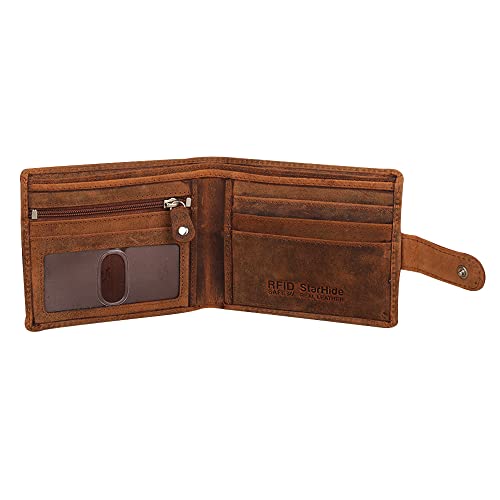 Genuine Leather Men's RFID Blocking Bifold Wallet