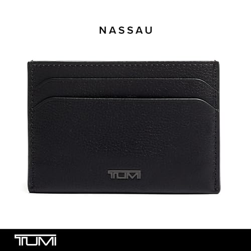 TUMI Black Texture Money Clip Card Case, Rfid