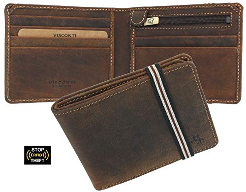 VISCONTI Leather RFID Blocking Wallet with Elastic Closure