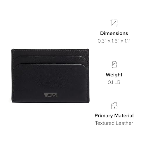 TUMI Black Texture Money Clip Card Case, Rfid