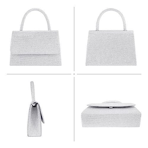 Larcenciel Sparkly Silver Clutch: Elegant Designer Handbag