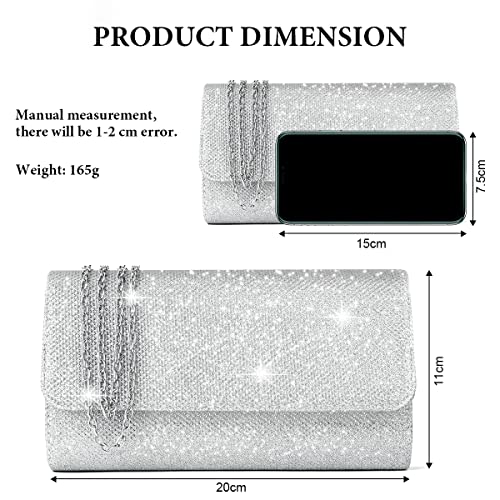 OSDUE Glitter Envelope Clutch: Elegant Sequins Ladies Evening Bag