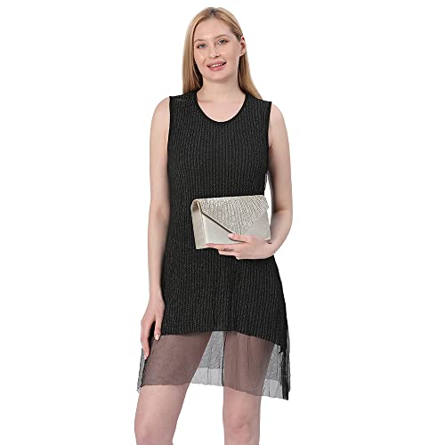 Stunning Satin Diamante Clutch Bag - Elegant Ivory