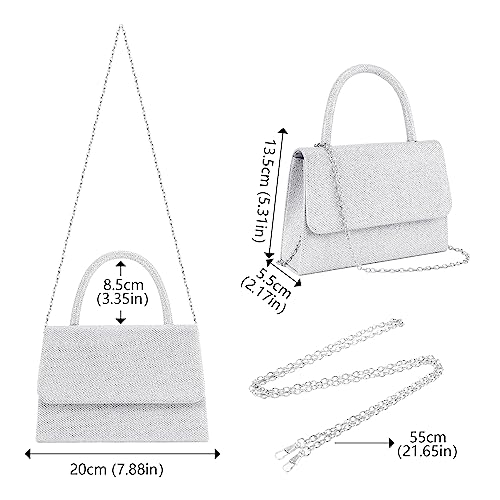 Larcenciel Sparkly Silver Clutch: Elegant Designer Handbag