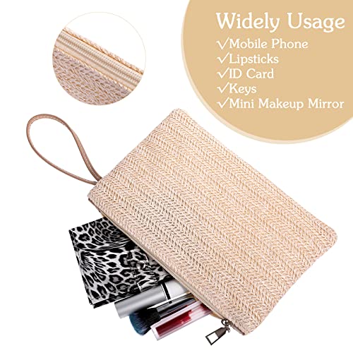 Bohemian Straw Clutch Bag for Women - Beige