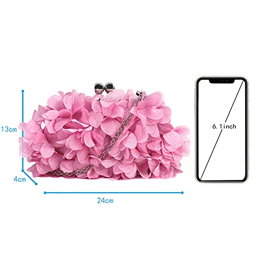 Floral Clutch Purse Evening Handbag Girls Chain Crossbody