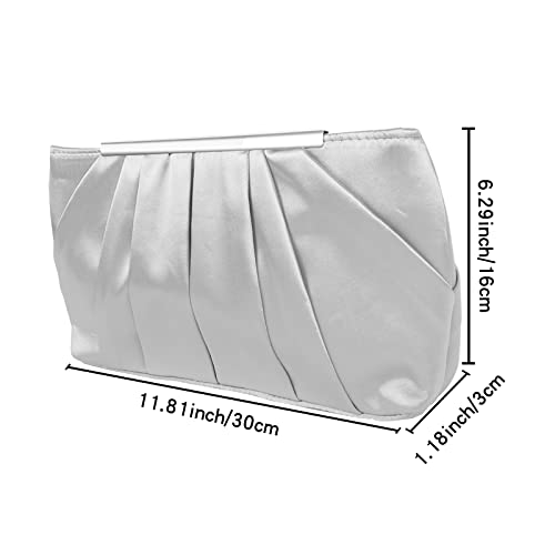 Lollanda Pleated Satin Clutch for Evening Wedding