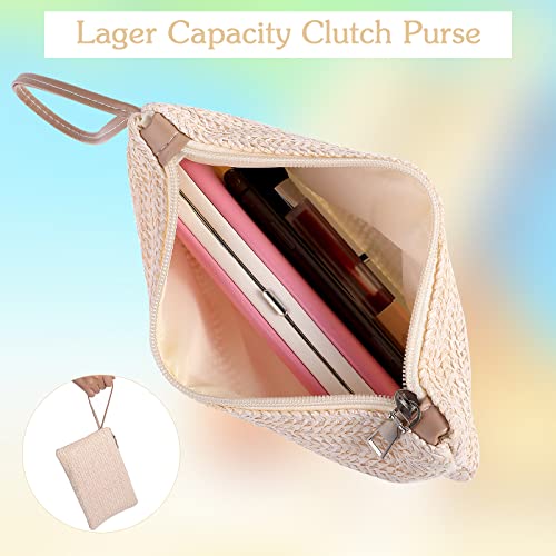 Bohemian Straw Clutch Bag for Women - Beige