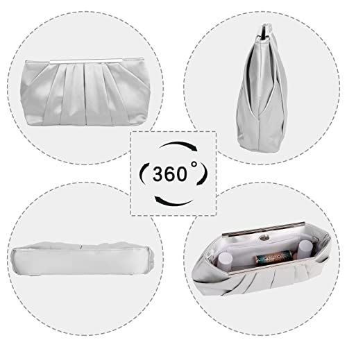 Lollanda Pleated Satin Clutch for Evening Wedding