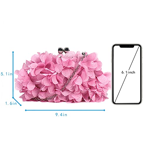 Floral Clutch Purse Evening Handbag Girls Chain Crossbody