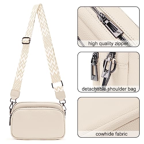 TIAASTAP Leather Crossbody Bag - Beige