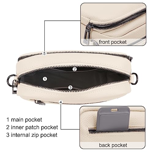 TIAASTAP Leather Crossbody Bag - Beige
