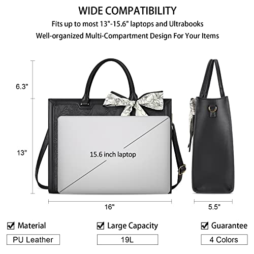 NUBILY Designer Laptop Handbag for Women - Black