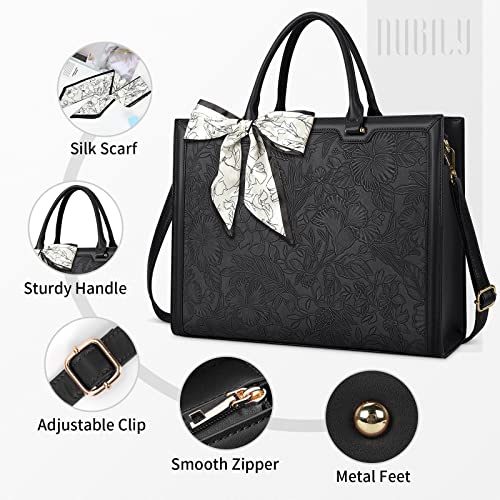 NUBILY Designer Laptop Handbag for Women - Black