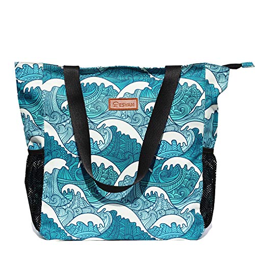 ESVAN Large Water-Resistant Tote Bag for Daily Use