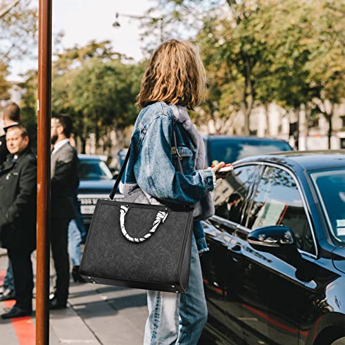 NUBILY Designer Laptop Handbag for Women - Black