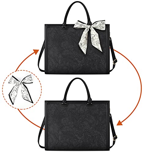 NUBILY Designer Laptop Handbag for Women - Black