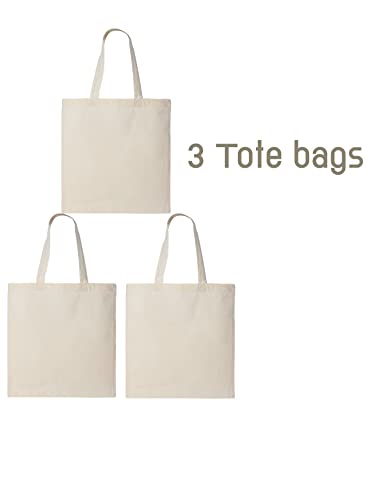 Large Cotton Tote Bags, Plain Natural Reusable Shopper