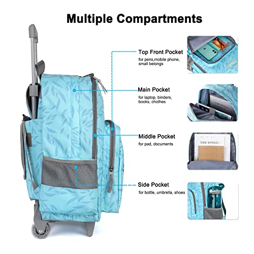 Tilami Koala Double Handle Rolling Backpack with Lunch Bag