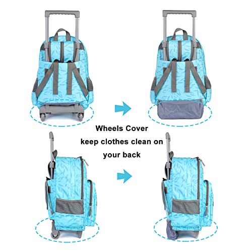 Tilami Koala Double Handle Rolling Backpack with Lunch Bag