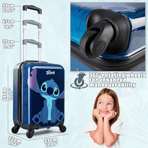 Disney Stitch Travel Bag Cabin Suitcase Lightweight Hand Luggage