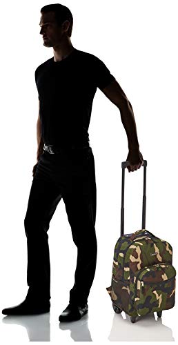 Camouflage 17-Inch Rockland Double Handle Rolling Backpack