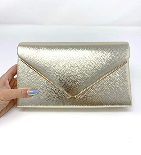 LeahWard Gold Designer Flap Clutch for Women