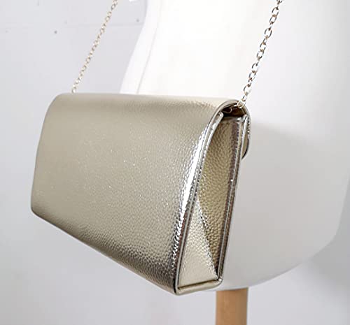 LeahWard Gold Designer Flap Clutch for Women