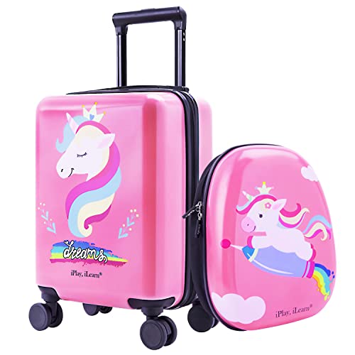 Unicorn Kids Carry-on Luggage Set with Spinner Wheels