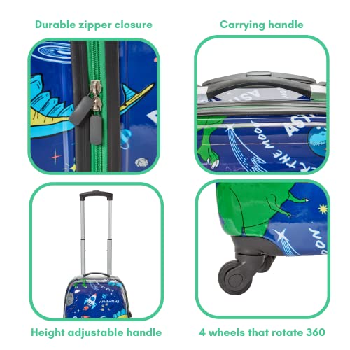Boys' Dinosaur Space Suitcase Set with Backpack & More