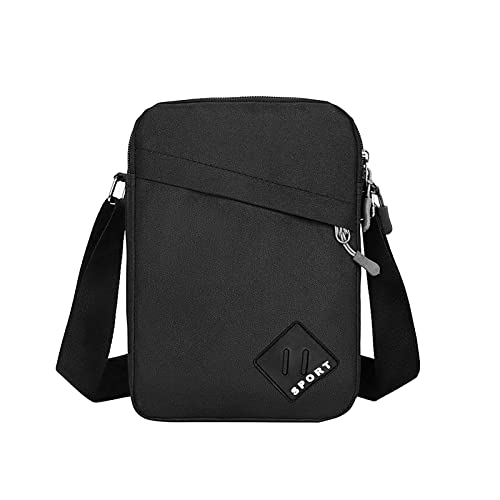 FuninCrea Black Nylon Men's Crossbody Shoulder Bag