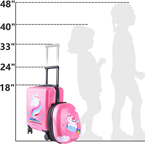 Unicorn Kids Carry-on Luggage Set with Spinner Wheels