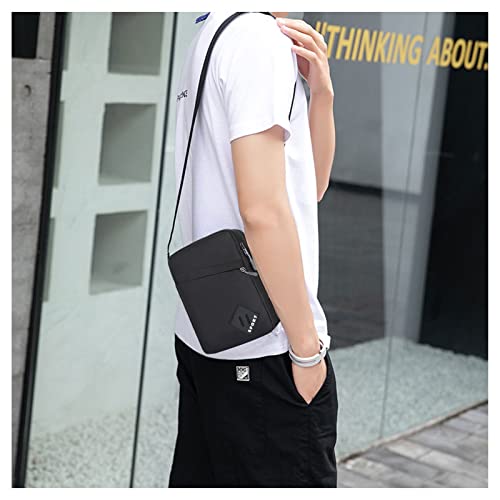 FuninCrea Black Nylon Men's Crossbody Shoulder Bag