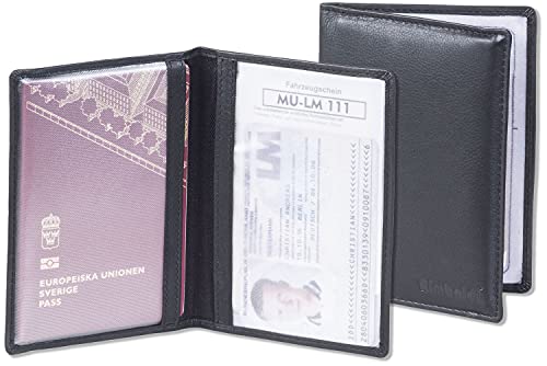 Rimbaldi® Black Leather Passport Case for DE/EU