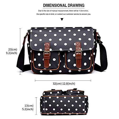 Kono Women's Polka Dot Messenger Handbag - Black