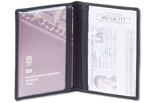 Rimbaldi® Black Leather Passport Case for DE/EU