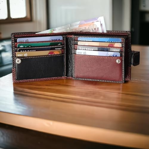 Luxury RFID Blocking Leather Passcase Wallet with Gift Box
