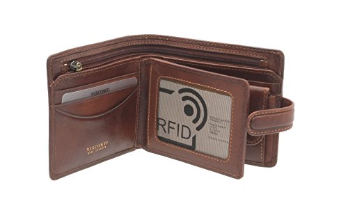 VISCONTI Tuscany Collection Arezzo Leather RFID Wallet Tan